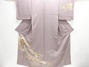 柴垣に草花模様一つ紋訪問着